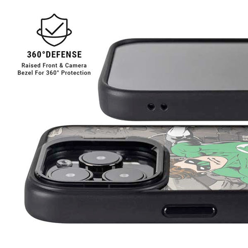 DC Comics Green Lantern Vintage Action Pose Pattern iPhone 15 Pro Kickstand Case